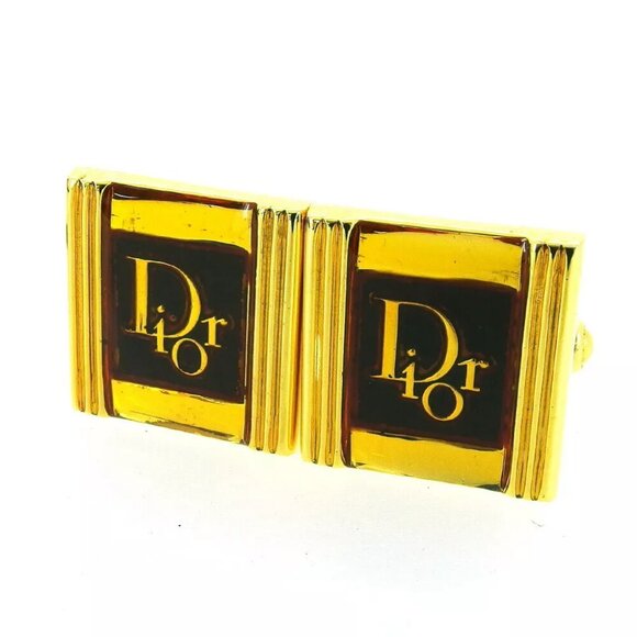 DIOR Cufflogo Gold Plated Authentic - Picture 1 of 8